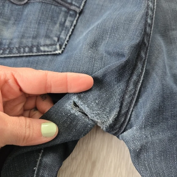 7 for Mankind | Standard dark indigo wash button-fly straight leg jeans MENS 32 - Picture 12 of 12